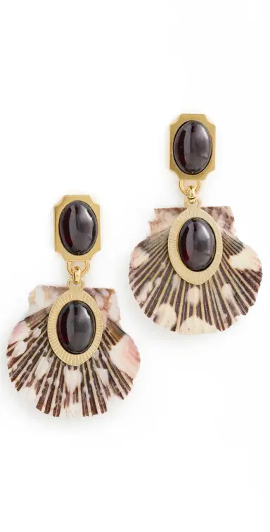 Brinker + Eliza Ophelia Earrings Garnet/Shell One Size | Thumbnail 1