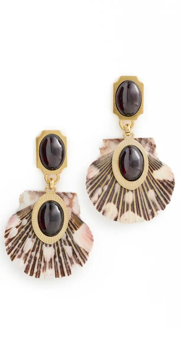 Brinker + Eliza Ophelia Earrings Garnet/Shell One Size