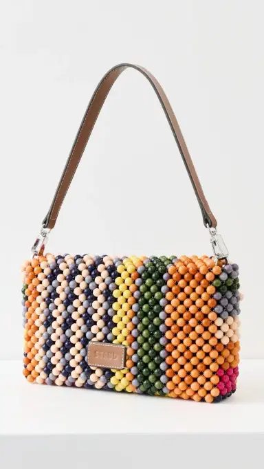 Staud Timmy Beaded Shoulder Bag Multi Bayadere Stripe One Size | Thumbnail 4