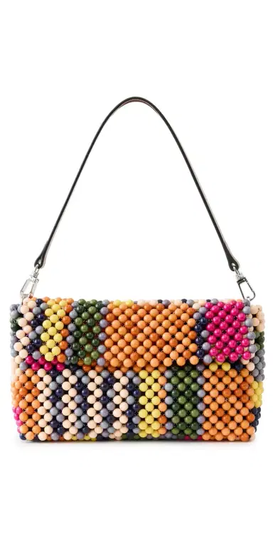 Staud Timmy Beaded Shoulder Bag Multi Bayadere Stripe One Size | Thumbnail 1