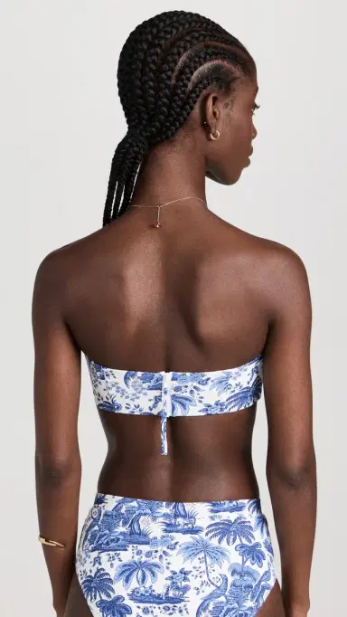 Staud Mala Bikini Top Blue Toile M | Thumbnail 3 Staud Mala Bikini Top Blue Toile M | Thumbnail 3