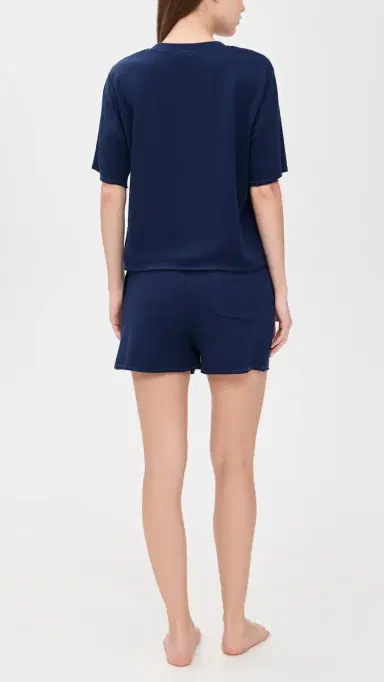 Polo Ralph Lauren Short Sleeve Short Pajama Set Navy | Thumbnail 3