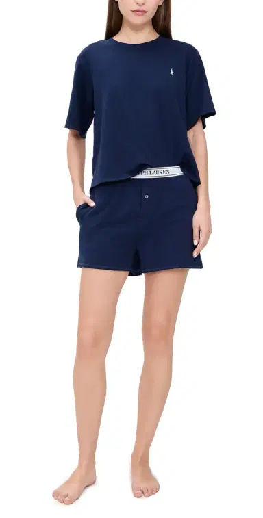 Polo Ralph Lauren Short Sleeve Short Pajama Set Navy | Thumbnail 1