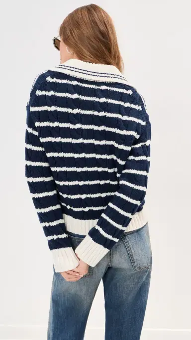 LE BOP Logan Polo Sweater Midnight Stripe L | Thumbnail 4