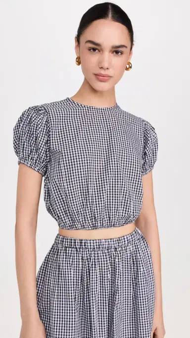 Playa Lucila Short Sleeve Top Black Gingham | Thumbnail 2 Playa Lucila Short Sleeve Top Black Gingham | Thumbnail 2