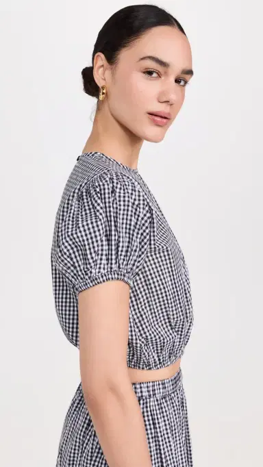 Playa Lucila Short Sleeve Top Black Gingham | Thumbnail 4 Playa Lucila Short Sleeve Top Black Gingham | Thumbnail 4