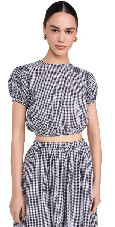Playa Lucila Short Sleeve Top Black Gingham | Thumbnail 1 Playa Lucila Short Sleeve Top Black Gingham | Thumbnail 1