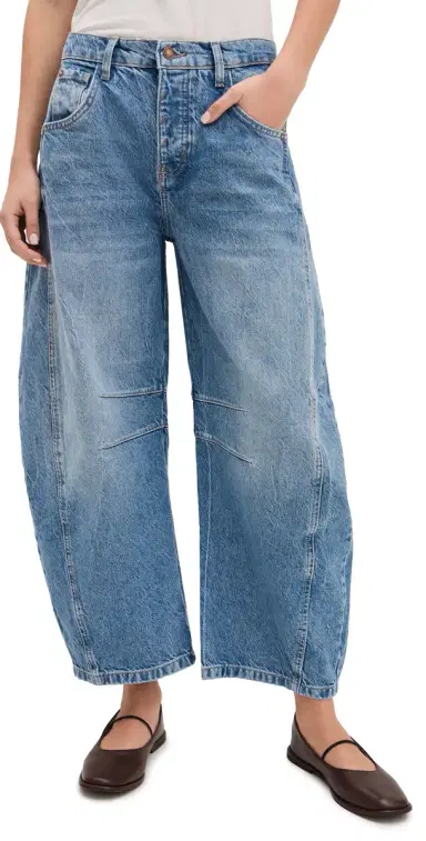 Free People We The Free Soutache Good Luck Barrel Jeans Ultra Light Beam 30 | Thumbnail 1