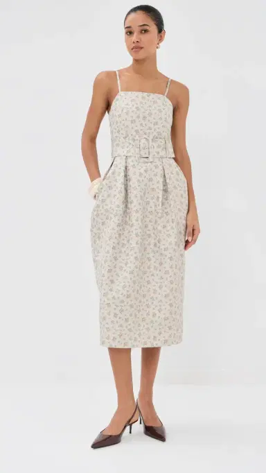Rosie Assoulin Artichoke Dress with Belt Clementine | Thumbnail 2