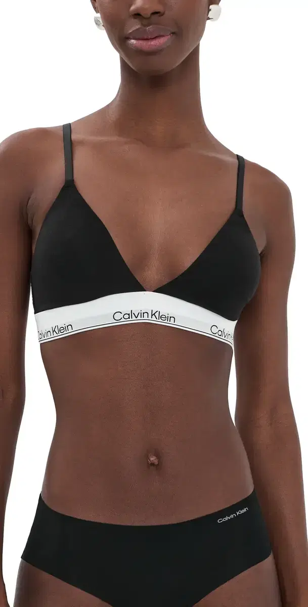 Calvin Klein Underwear Icon Cotton ightly ined Triangle Bralette Black