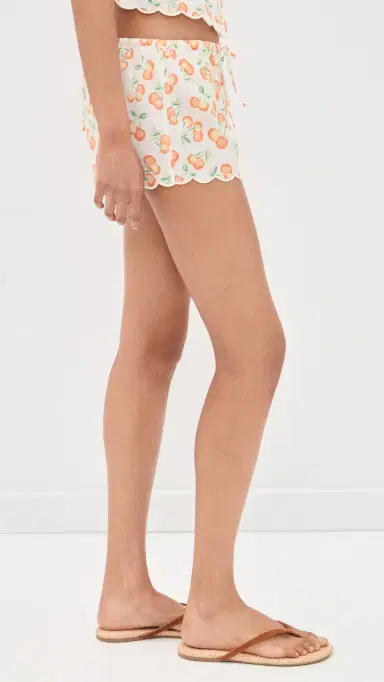 Montce Cherry Sherbet Scalloped Low Rise Drawstring Shorts Cherry Sherbet | Thumbnail 4