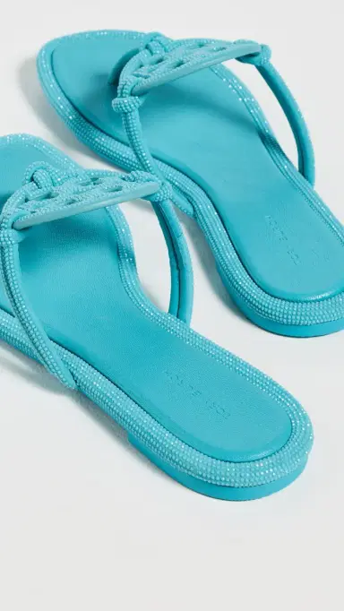 Tory Burch Miller Knotted Pave Sandals Soft Turquoise | Thumbnail 4
