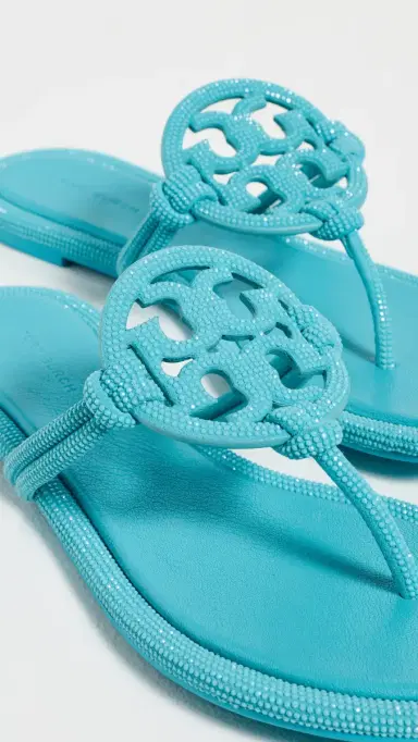 Tory Burch Miller Knotted Pave Sandals Soft Turquoise | Thumbnail 6