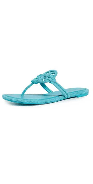 Tory Burch Miller Knotted Pave Sandals Soft Turquoise | Thumbnail 1