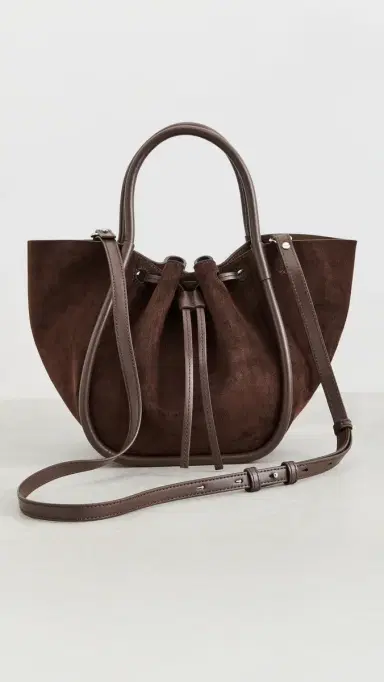 Proenza Schouler Small Ruched Tote In Soft Suede Chocolate | Thumbnail 2 Proenza Schouler Small Ruched Tote In Soft Suede Chocolate | Thumbnail 2