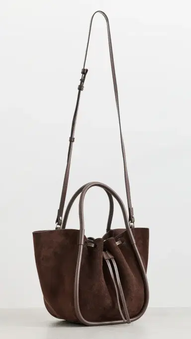 Proenza Schouler Small Ruched Tote In Soft Suede Chocolate | Thumbnail 4 Proenza Schouler Small Ruched Tote In Soft Suede Chocolate | Thumbnail 4