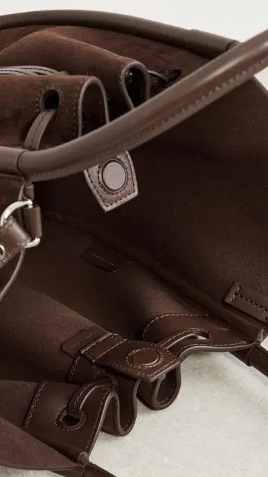 Proenza Schouler Small Ruched Tote In Soft Suede Chocolate | Thumbnail 6 Proenza Schouler Small Ruched Tote In Soft Suede Chocolate | Thumbnail 6