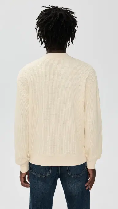 Madewell Waffle-Knit Sweatshirt Antique Cream | Thumbnail 3