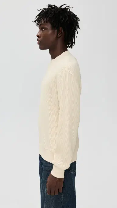 Madewell Waffle-Knit Sweatshirt Antique Cream | Thumbnail 4