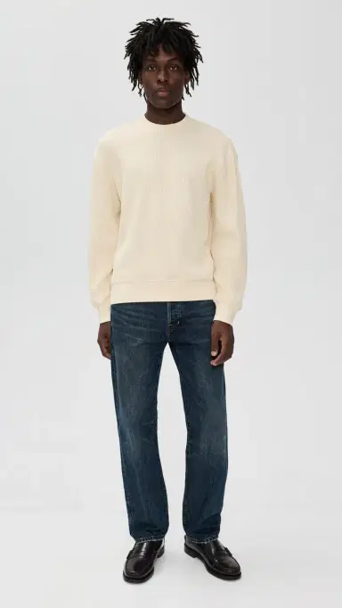 Madewell Waffle-Knit Sweatshirt Antique Cream | Thumbnail 5