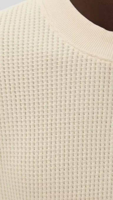 Madewell Waffle-Knit Sweatshirt Antique Cream | Thumbnail 6