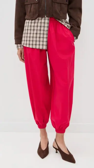 LE BOP Andi Oversized Poplin Balloon Pants Red S | Thumbnail 2