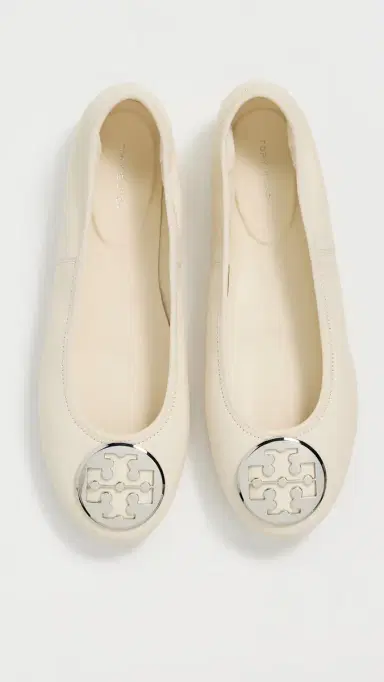 Tory Burch Reva Travel Ballet Flats Light Cream/Silver 8 | Thumbnail 5