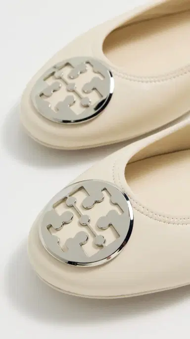 Tory Burch Reva Travel Ballet Flats Light Cream/Silver 8 | Thumbnail 6
