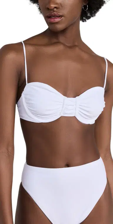 JADE SWIM Mia Bikini Top White S | Thumbnail 1