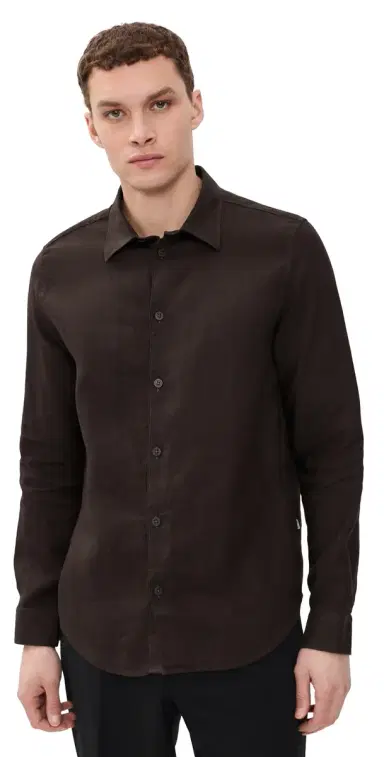 NN07 Enzo Linen Shirt Deep Truffle | Thumbnail 1 NN07 Enzo Linen Shirt Deep Truffle | Thumbnail 1