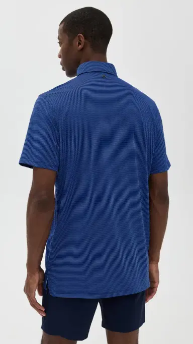Greyson Saranac Striped Polo Dart/Maltese Blue | Thumbnail 3