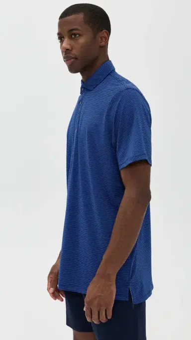 Greyson Saranac Striped Polo Dart/Maltese Blue | Thumbnail 4