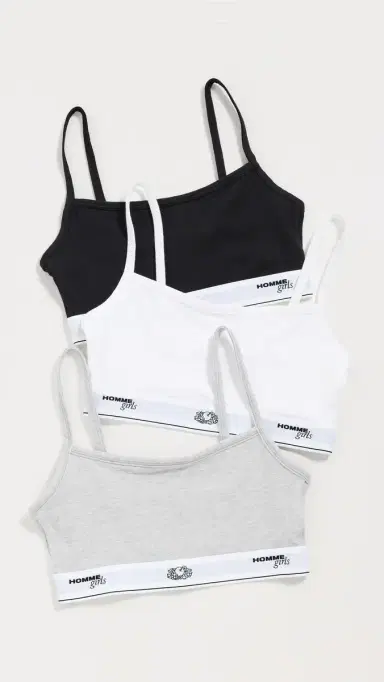 Hommegirls Homme Girls x Fruit of The Loom Cami Bralette 3 Pack Black/Heather Grey/White L | Thumbnail 2 Hommegirls Homme Girls x Fruit of The Loom Cami Bralette 3 Pack Black/Heather Grey/White L | Thumbnail 2