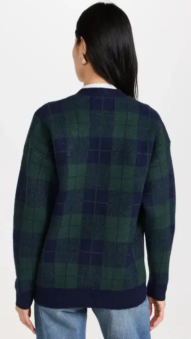 English Factory Check Cardigan Green Multi S | Thumbnail 3 English Factory Check Cardigan Green Multi S | Thumbnail 3