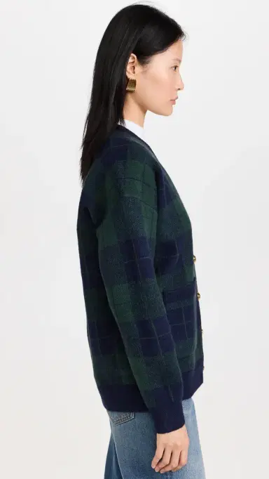 English Factory Check Cardigan Green Multi S | Thumbnail 4 English Factory Check Cardigan Green Multi S | Thumbnail 4