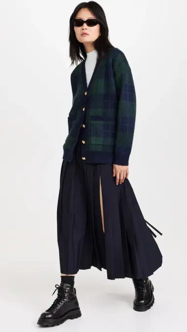 English Factory Check Cardigan Green Multi S | Thumbnail 6 English Factory Check Cardigan Green Multi S | Thumbnail 6