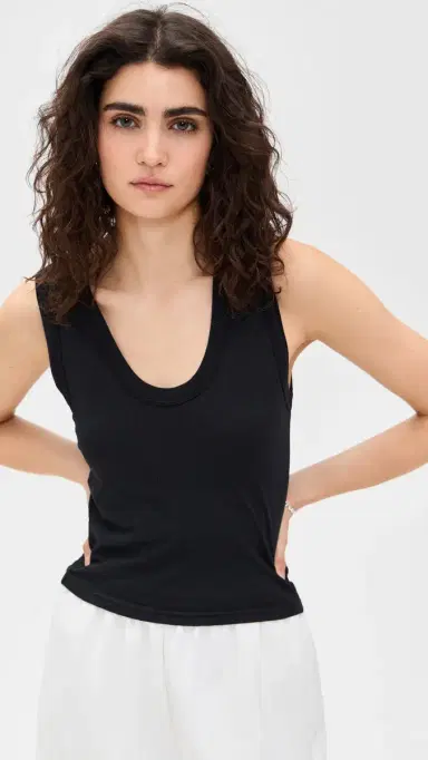 perfectwhitetee Scoop Tank True Black | Thumbnail 2