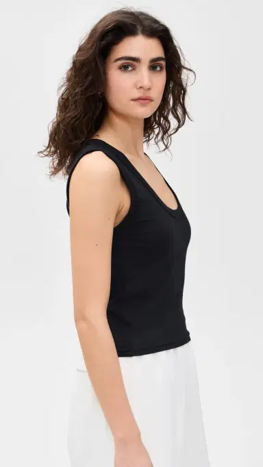 perfectwhitetee Scoop Tank True Black | Thumbnail 4