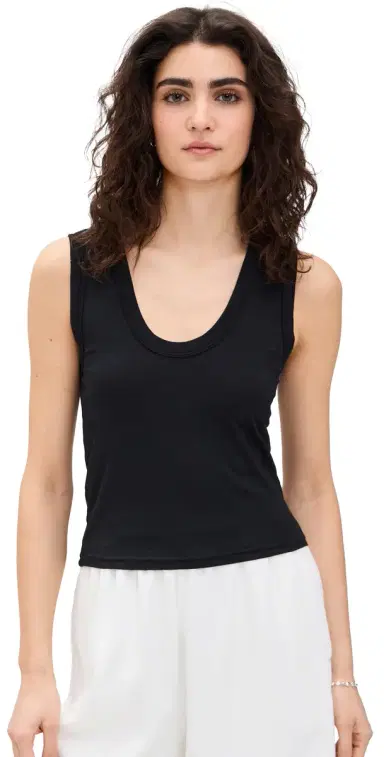 perfectwhitetee Scoop Tank True Black | Thumbnail 1