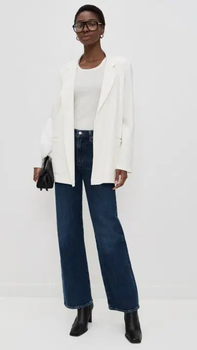 Ripley Rader Ponte Knit Oversized Blazer Off White M | Thumbnail 5