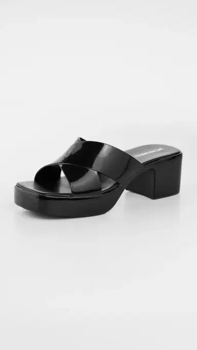 Jeffrey Campbell Bubblegum Jelly Block Sandals Black Shiny 8 | Thumbnail 2
