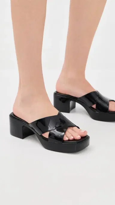 Jeffrey Campbell Bubblegum Jelly Block Sandals Black Shiny 8 | Thumbnail 3