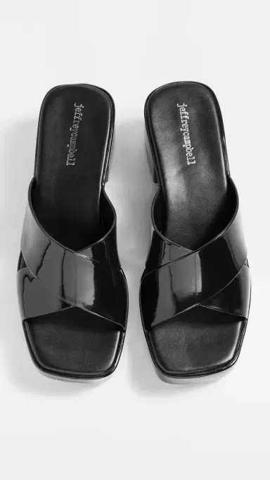 Jeffrey Campbell Bubblegum Jelly Block Sandals Black Shiny 8 | Thumbnail 5