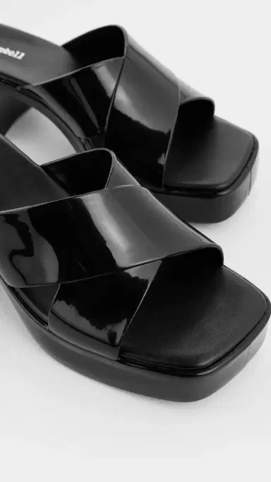 Jeffrey Campbell Bubblegum Jelly Block Sandals Black Shiny 8 | Thumbnail 6