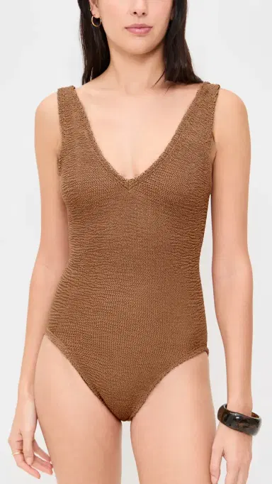 Hunza G Sadie One Piece Metallic Cocoa One Size | Thumbnail 2