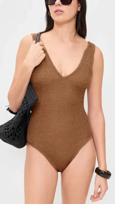 Hunza G Sadie One Piece Metallic Cocoa One Size | Thumbnail 5