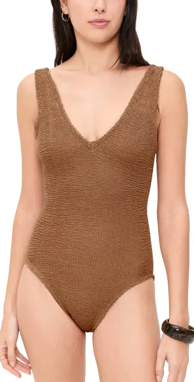 Hunza G Sadie One Piece Metallic Cocoa One Size | Thumbnail 1