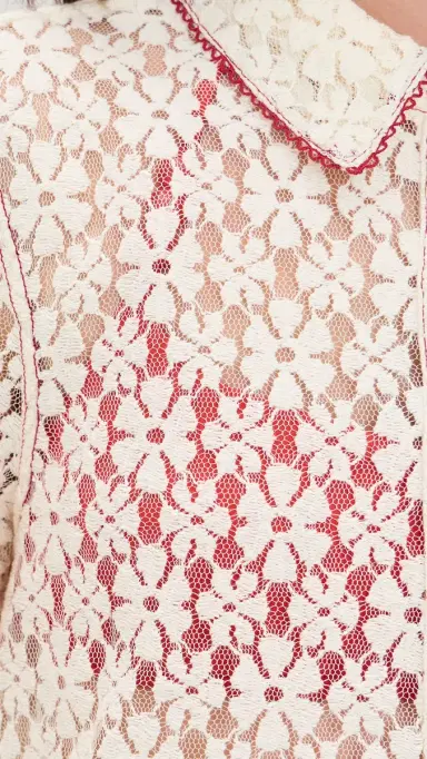 Free People Mannie Lace Button Down Whisper White | Thumbnail 6