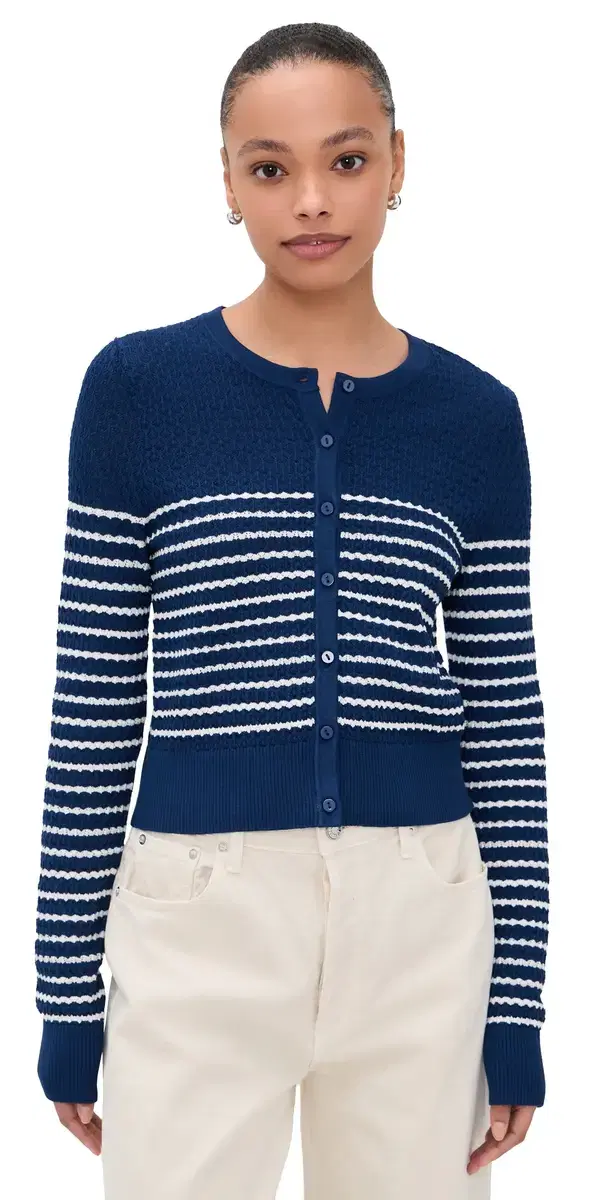 The Pointelle Dani Cardigan Royal Blue/ilk St