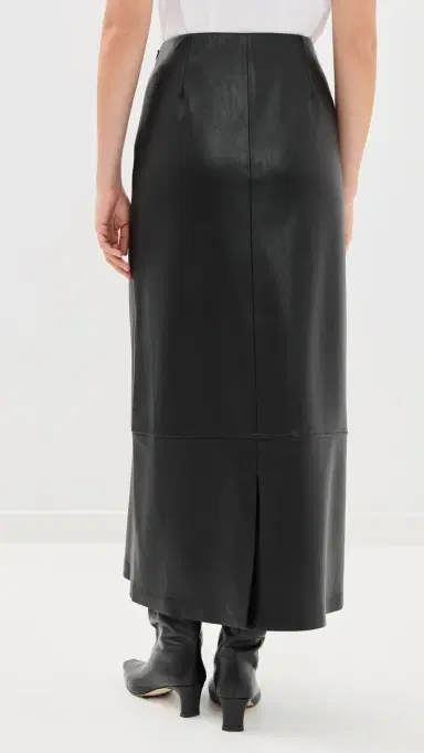 LE BOP Betty Faux Leather Maxi Skirt Black | Thumbnail 3